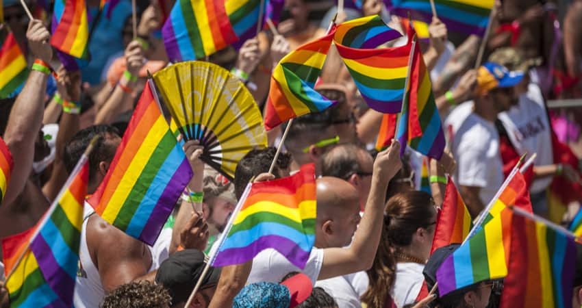 the crowd at a Pride festival